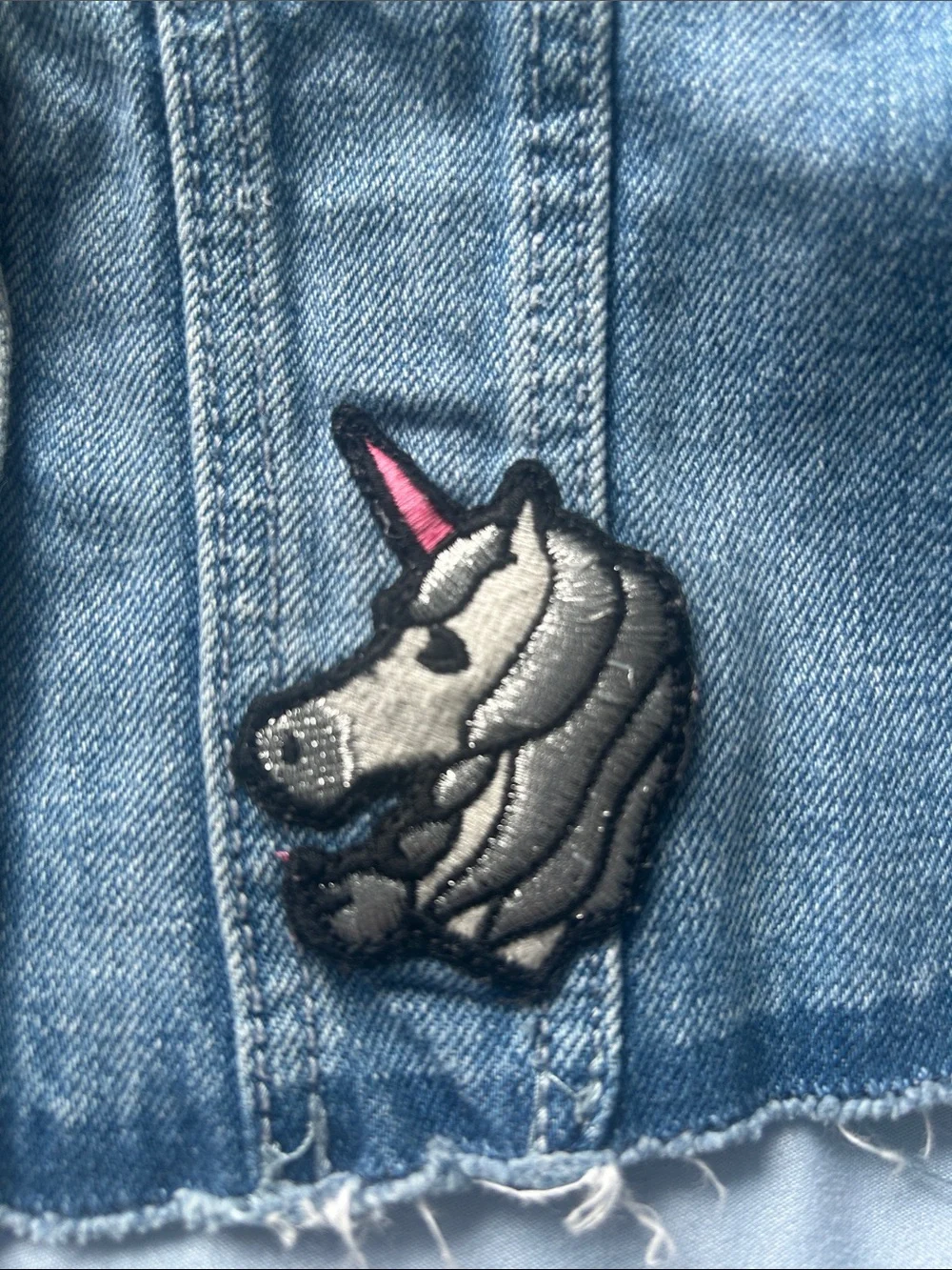Baby GAP Blue Denim Jacket with Unicorn, Rainbow & Star Patches